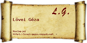 Lövei Géza névjegykártya