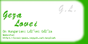 geza lovei business card